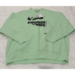 NWT WOMEN'S SPORTSWEAR SWOOSH OVERSIZED CREWNECK SWEATSHIRT IN VAPOR GREEN XS